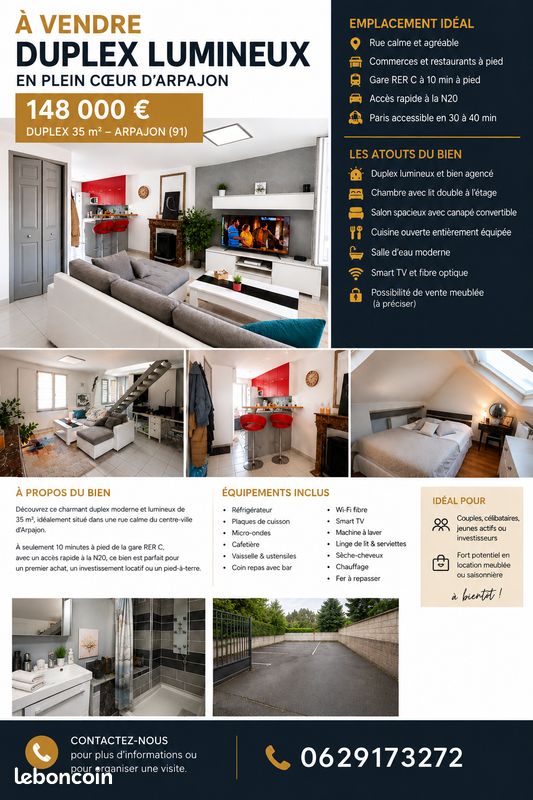 Appartement 2 pièces 35 m² · à Arpajon · 35 m² · 148 000 €