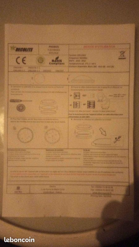 Lot de 2 plafonniers 1 grand et un plus petit. En bon etat. A recuperer uniquement (image 3)