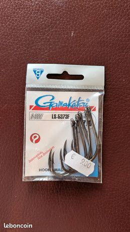 Hameçons Gamakatsu LS-Serie 3313 – Forge, Noir, Œillet, Micro Ardillon, Renversé – Mer – Tailles 3/0 à 6 – Lot Selon Taille