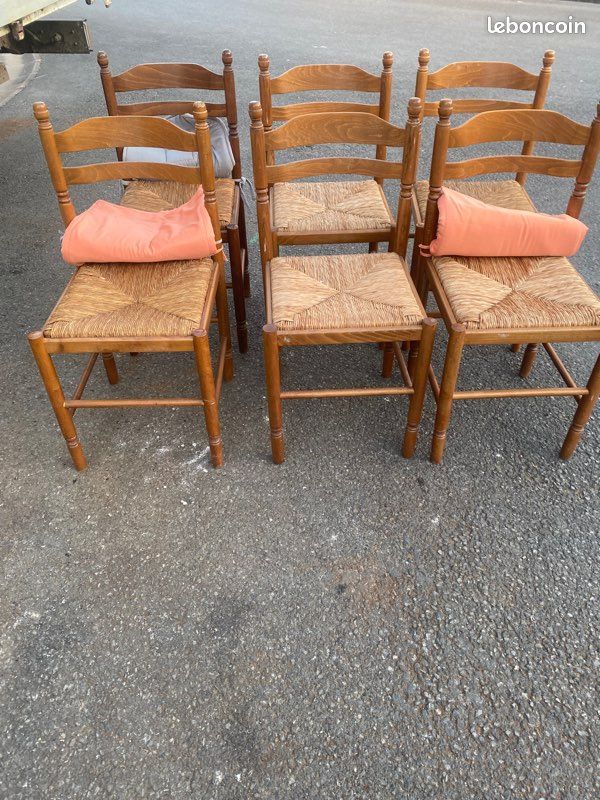 Lot de 6 chaîses paille simple (image 1)