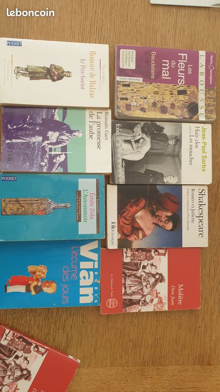 Lot de Livres (Shakespeare,Molière,Zola,Vian,Gary,Sartre,Baudelaire) (image 3)