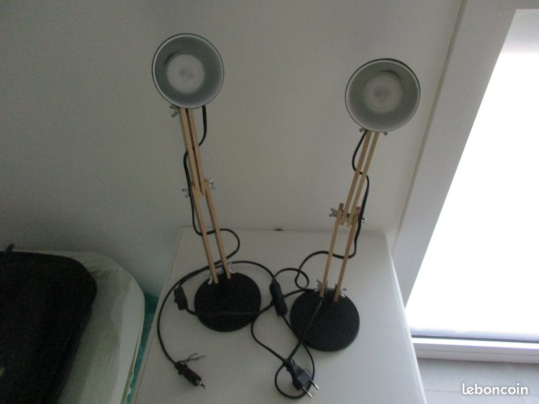 Lot de 2 Lampes de bureau "Architecte" bois/métal, NEUVES (image 4)
