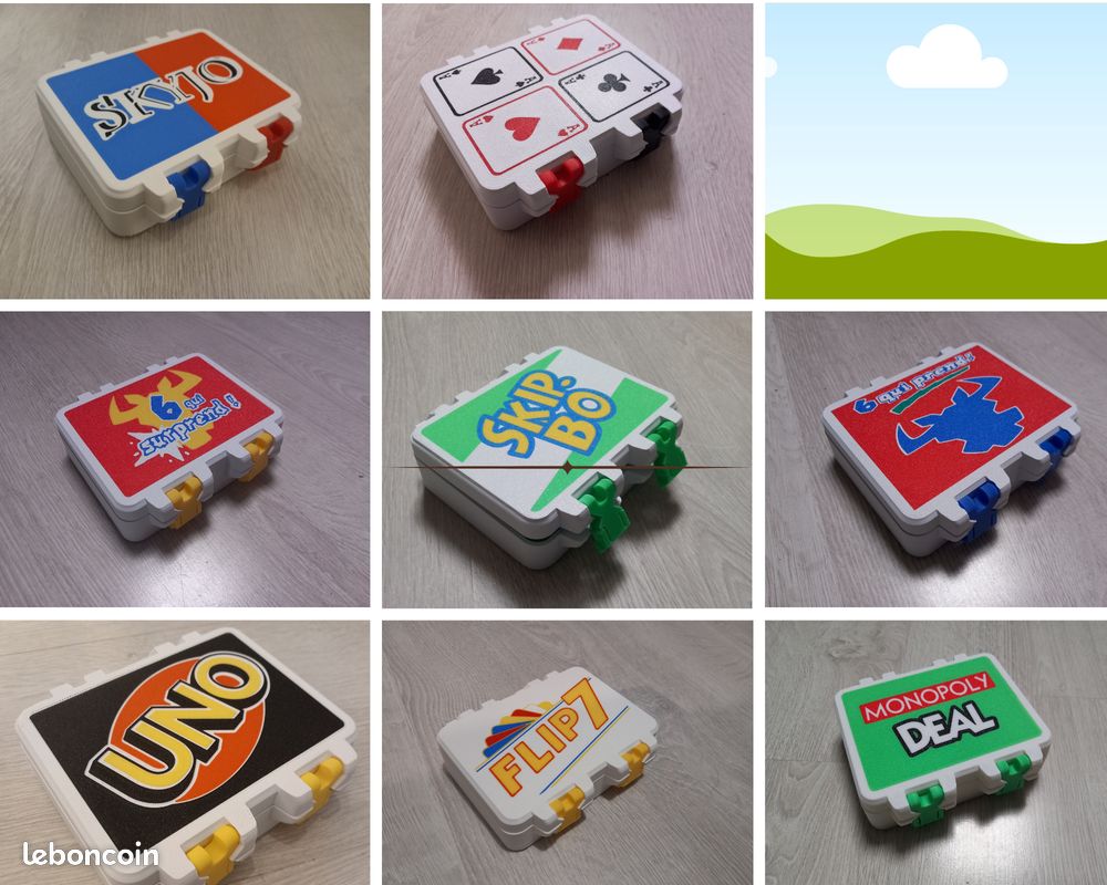 Lot De 4 Boîtes à Cartes UNO étanches – Rouge, Violet, Noir, Bleu Clair, 11 X 8,5 Cm, En EVA, Avec Fermeture éclair
