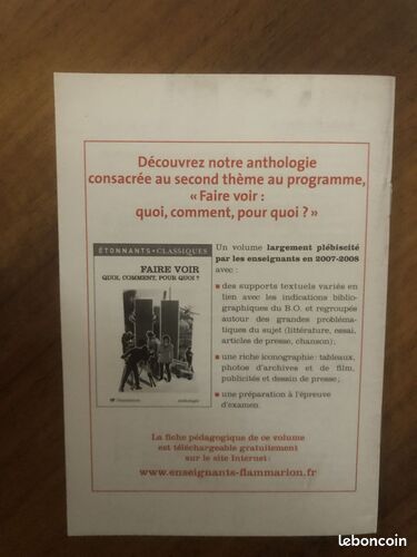[Livre] ÉTONNANTS. CLASSIQUES ROGRAMME P BTS 2009 Fiche pédagogique LE DÉTOUR - Très bon état (image 2)