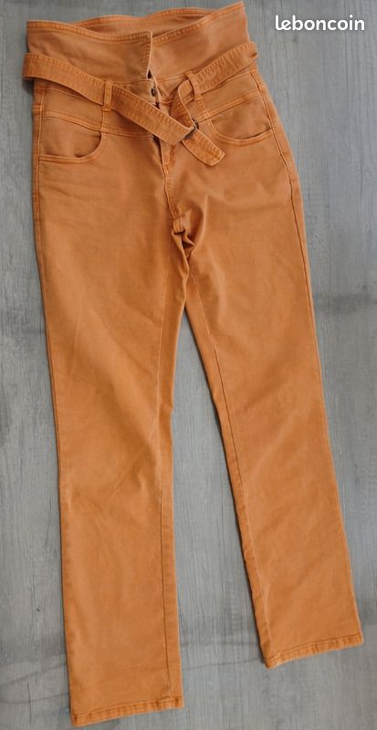 Pantalon orange Promod T38 (image 1)