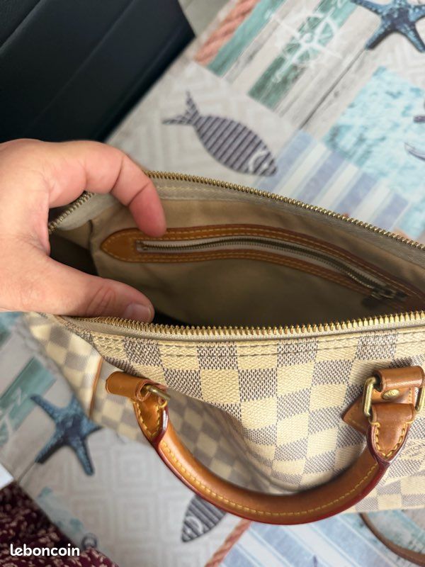 Louis Vuitton Speedy 30 Bandoulière Damier Azur, référence N41373 (image 3)