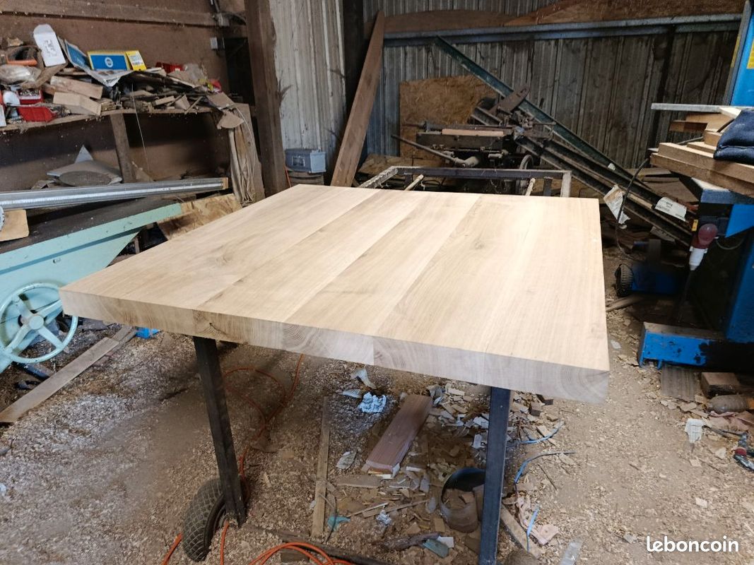 Plateau de table carré en chene (image 3)