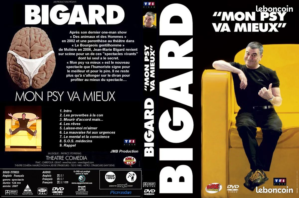 DVD Bigard "Mon psy va mieux" - NAT92 (image 1)