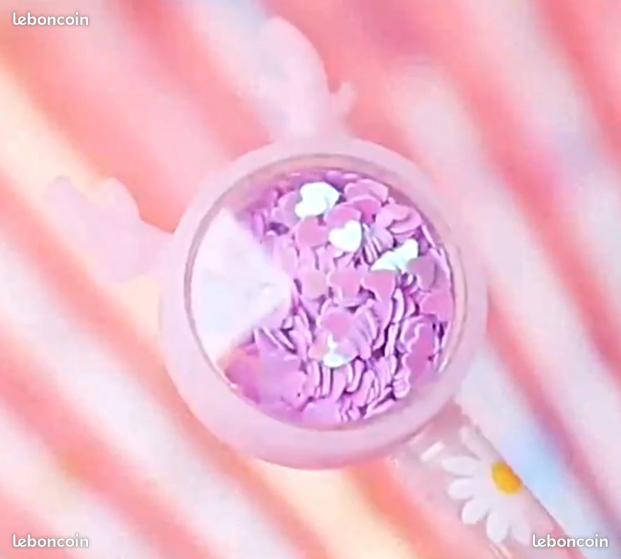 3 Stylos gel avec décor fleurs, animaux, paillettes, souvenir fête anniversaire enfants, fête fin d'année, neufs, 1/p (image 6)
