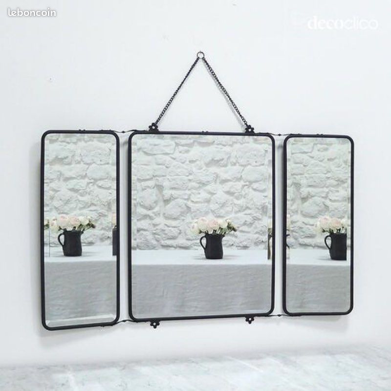 Miroir triptyque de barbier neuf (image 2)