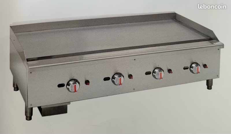 Plaque a snacker gaz inox professionnelle 600 mm-ou 900mm ou 1100 mm-double zone-plaque lisse -cuisson rapide -steack-burger-sandwicherie-food-truck-fast-food- brasserie-pizzeria-smash-burger (image 3)