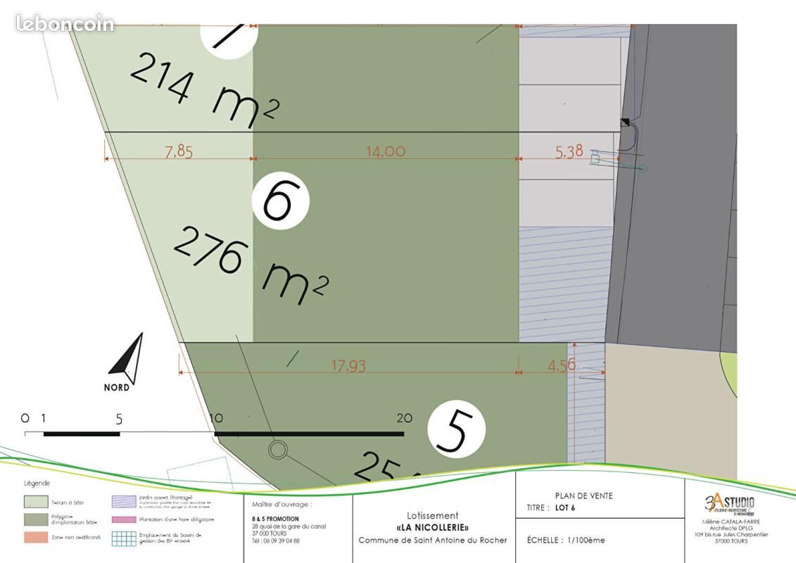 Terrain 270 m² Saint Antoine Du Rocher (image 4)