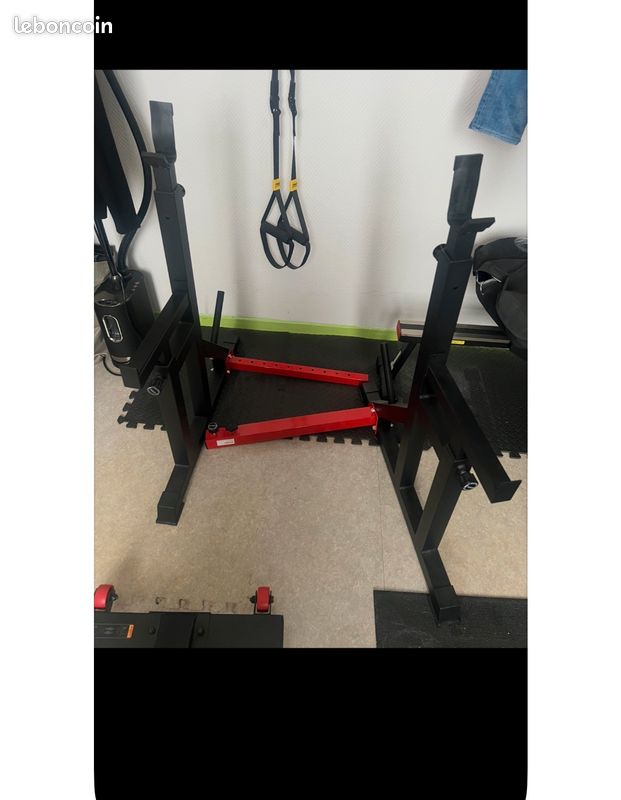 Support Haltère Pour Split Squat / Presse - Base En Caoutchouc Noir (Neuf)