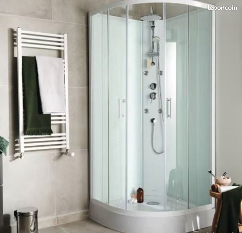 Paroi baignoire Torino 60 x 140 cm noir - verre transparent | Leroy Merlin
