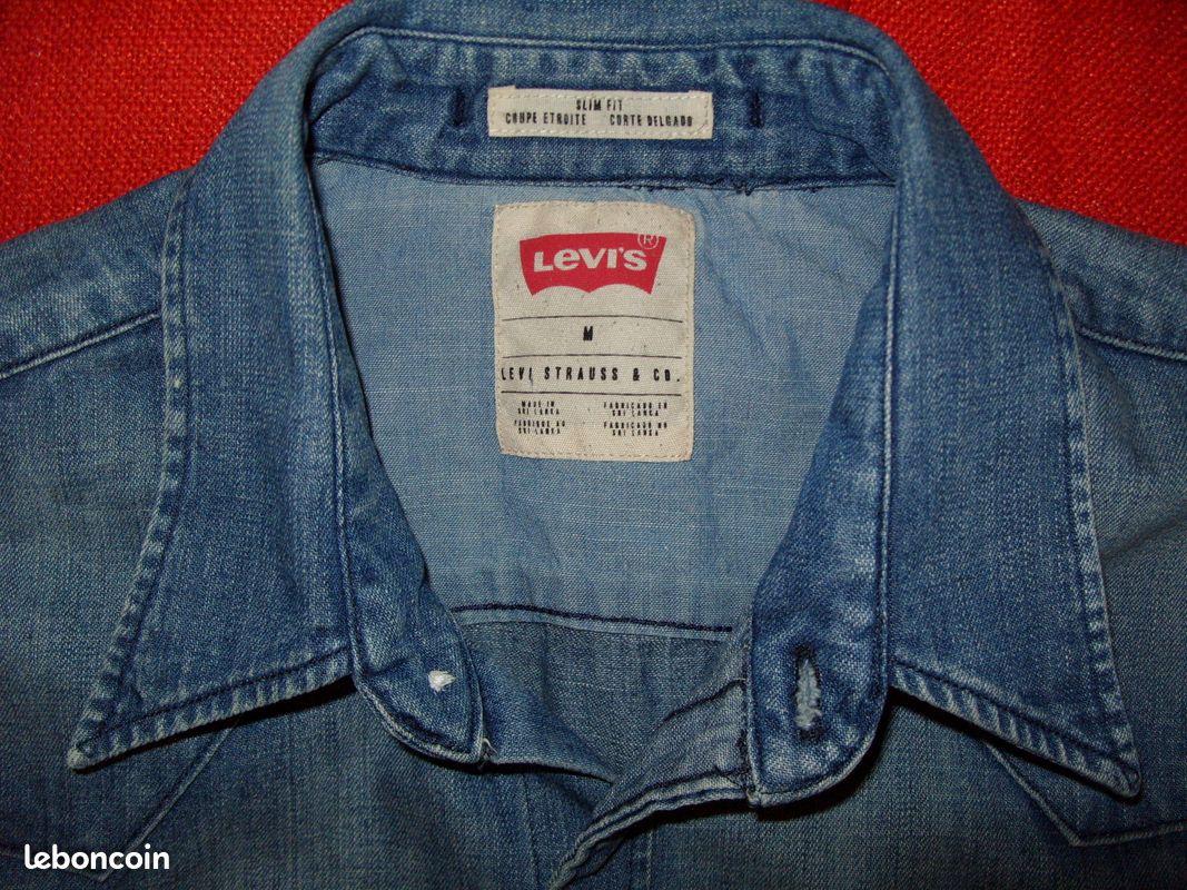 Chemise Levi's En Jean Bleu - Taille M - Coupe Classique Manches Longues - Neuf Sans étiquettes