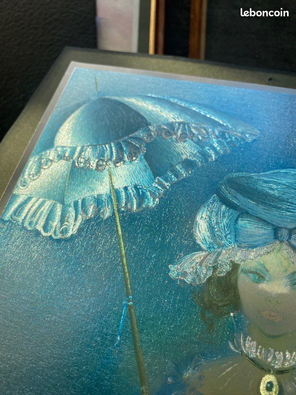 DUO RARE : Tableaux Vintage DUFEX (1989) – Effet Holographique Irisé (image 5)