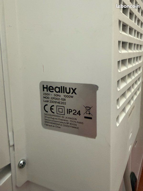 2 radiateurs à inertie sèche - Heallux 1000W (image 7)