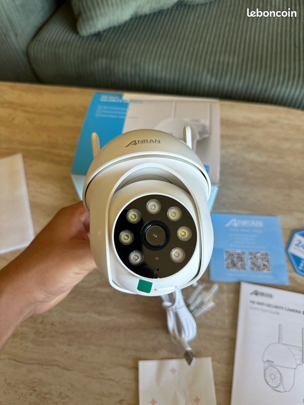 ANRAN 2K Caméra Surveillance WiFi sans Fil avec Batteries, Blanc 360° Pan/Tilt, Détection Mouvement PIR, Couleur Vision Nocturne Alarme Audio, Compatible Alexa (image 3)