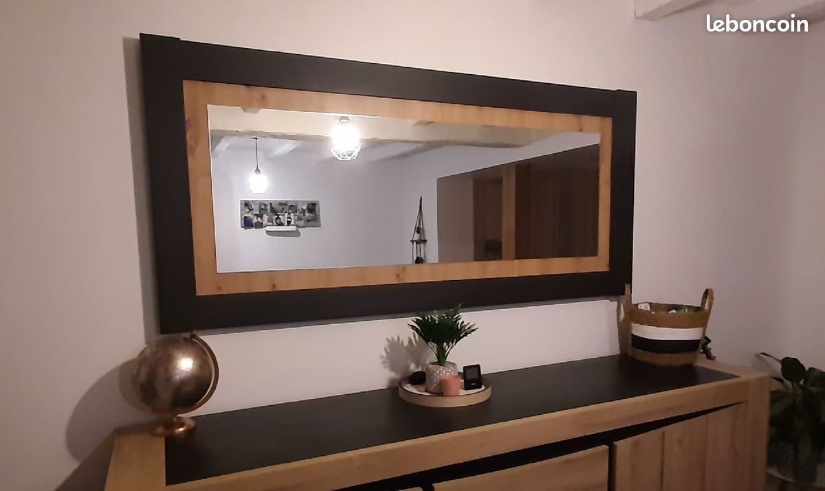 Grand miroir bois rectangulaire (image 1)