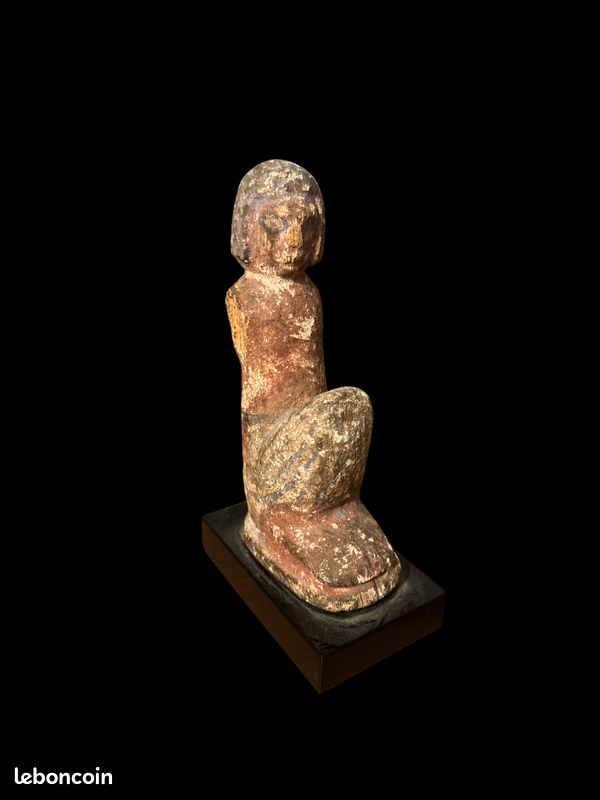 Rameur Bois Polychrome - Egypte Basse époque (image 1)