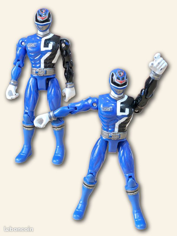 FIGURINE POWER RANGERS Kagaku Sentai Dynaman Chogokin set noir bleu