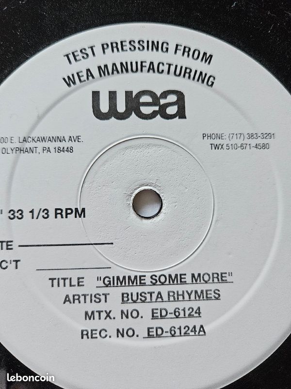 Vinyle Test Pressing Busta Rhymes (image 3)