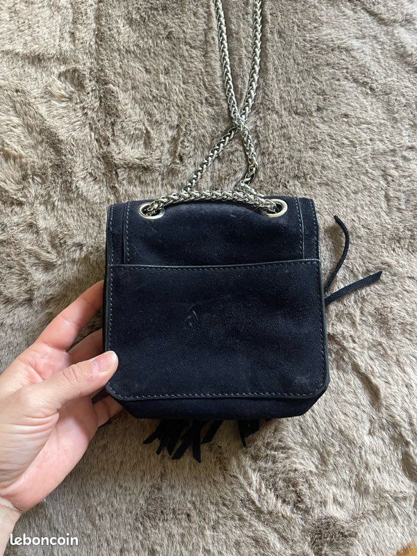 Sac Cuir Sac Bourse Claudie Pierlot Très Joli Petit Sac Noir En