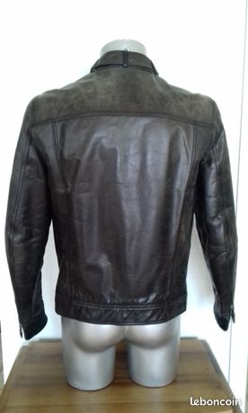 Blouson En Cuir CELIO Pour Homme - Style Ville/moto - Noir - Taille M (44/46) - Comme Neuf