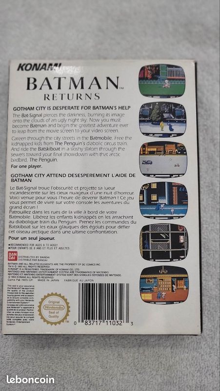 Jeu Batman - Cartouche Seule NES (PAL) - Bon état - Jeu Rétro