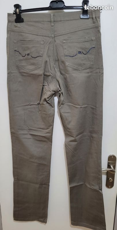 Pantalon femme kaki clair T2 (image 2)