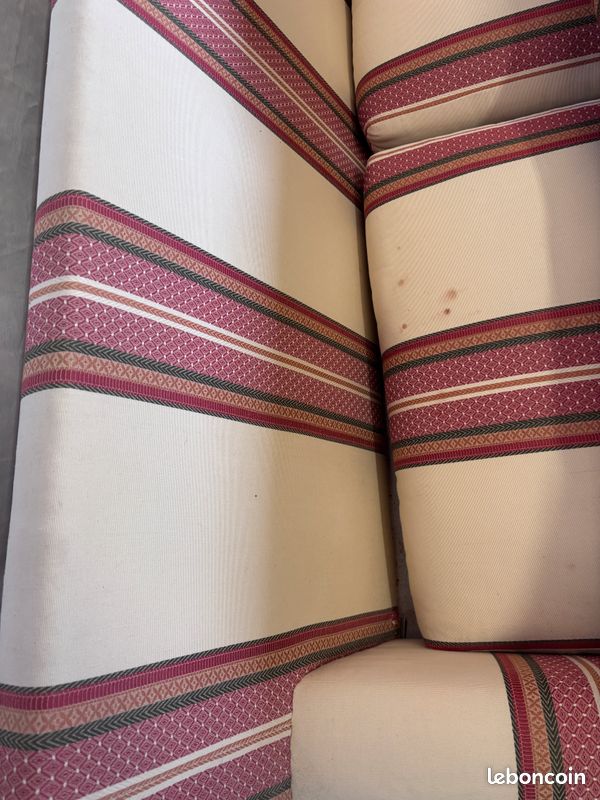 [PAIRE DISPONIBLE] Canapé 2/3 Places – Style Classique à Rayures (image 14)