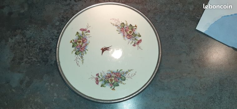 DESSOUS DE PLAT ancien, faïence de NIDERVILLER, décor fleurs d'Alsace,vintage EUR 25,00 - FR DESSOUS DE PLAT ancien, faïence de NIDERVILLER, décor fleurs d'Alsace,vintage EUR 25,00 - FR