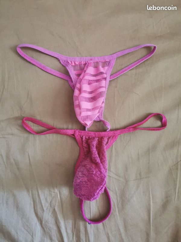 Lot de 2 strings homme rose (image 1)