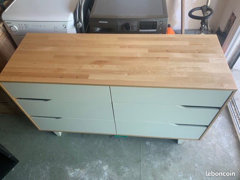IKEA MANDAL - Commode 6 tiroirs, bouleau, blanc (image 1)