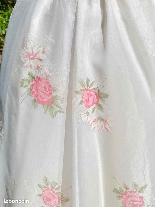 Jupon Vintage Taille élastique 40/42/44 – Dentelle Rose, Style Rétro, Parfait Pour Un Look Chic Et Féminin (Réf BB2)