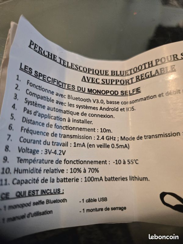 Perche télescopique Bluetooth réglable (image 6)