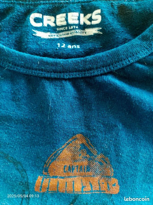 T-shirt Creeks Pour Fille - Taille 12 Ans - Blanc - Occasion Très Bon état