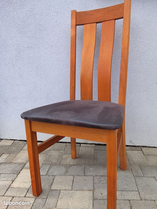Table en chêne avec 2 rallonges et 6 chaises (image 5)