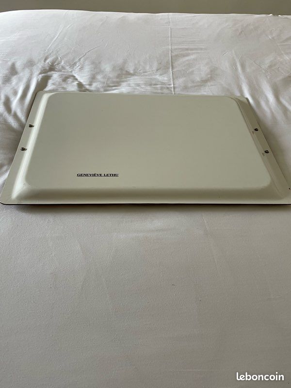 Grand Plateau Genevieve Lethu – Céramique Blanche – Plat à Dinde – Occasion
