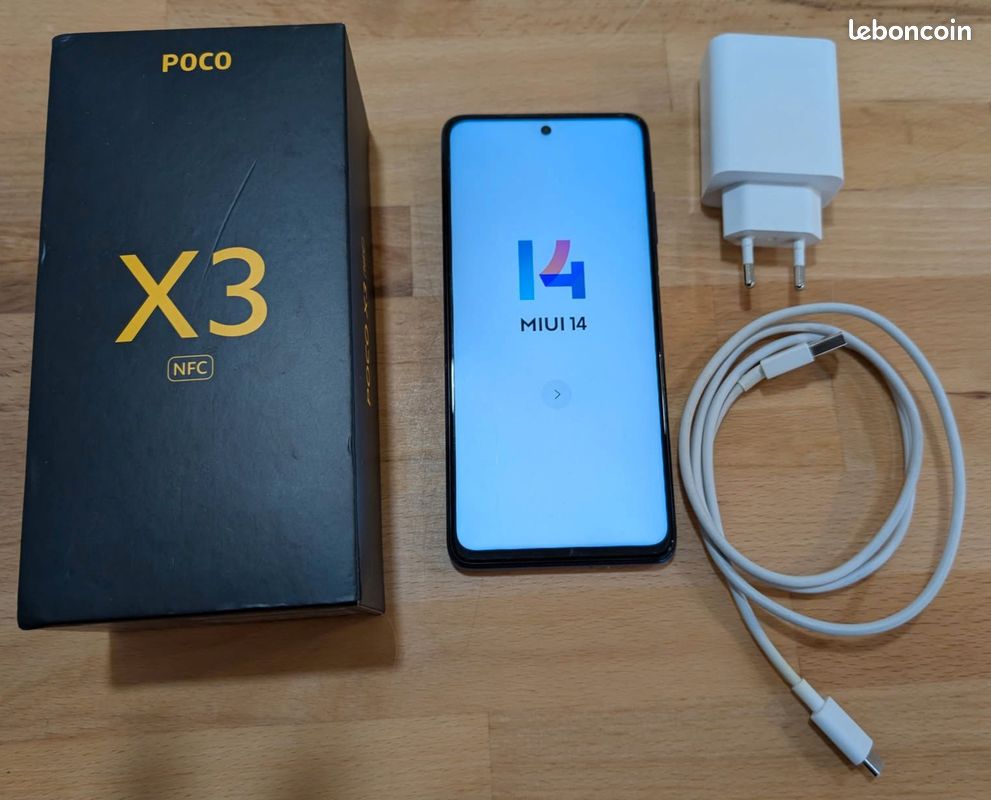 Xiaomi POCO X3 NFC Bleu avec accessoires d'origine (image 1)
