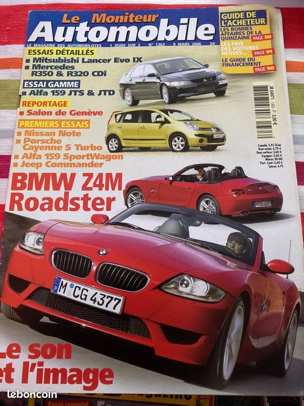 Magazine le moniteur automobile lancer evo 9 bmw z4 Renault Peugeot (image 1)