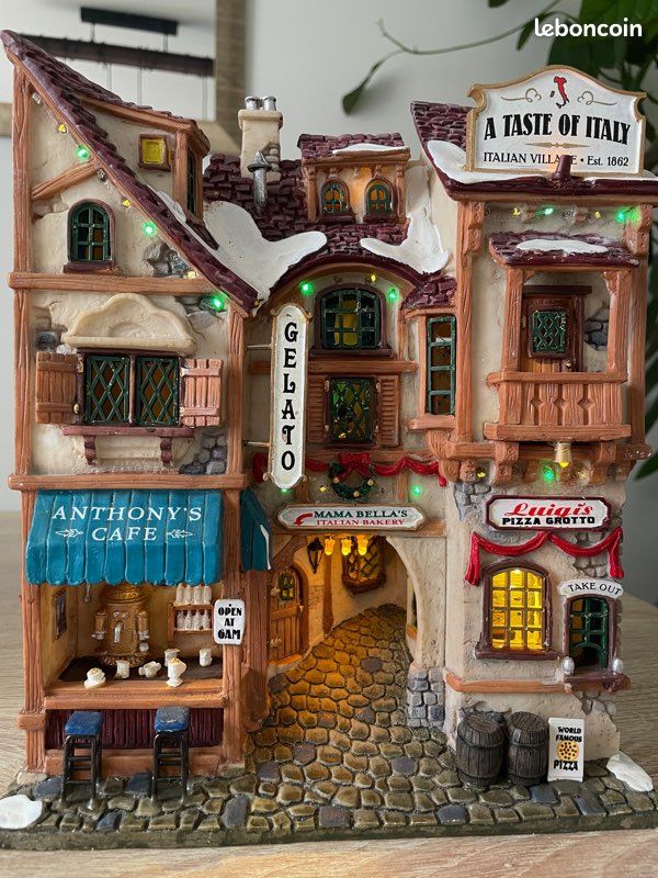 Lemax Village A Taste Of Italy Fiber Optic Building Facade #35855