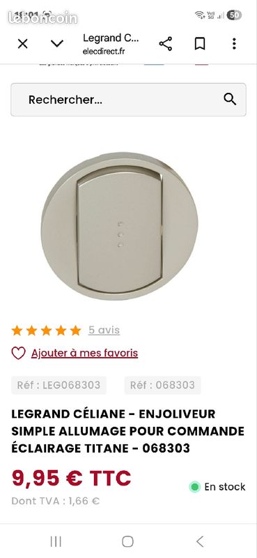 Enjoliveur celiane simple allumage avec eclairege (image 1)