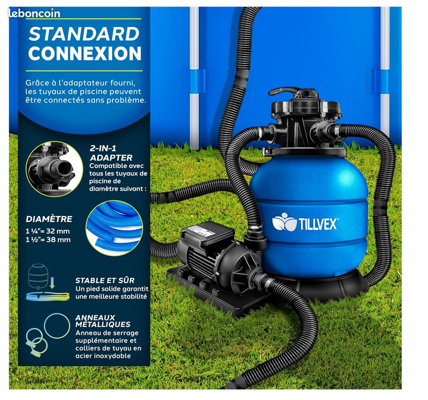 Système Filtration 7900l/h Tillvex 7 Fonctions Filtre à Sable Piscine Tillvex® 7.900L/h | 7 Fonctions 400g Boules Filtration - Bleu Pompe A Sable Piscine Système Filtration 7900l/h Tillvex 7 Fonctions Filtre à Sable Piscine Tillvex® 7.900L/h | 7 Fonctions 400g Boules Filtration - Bleu Pompe A Sable Piscine