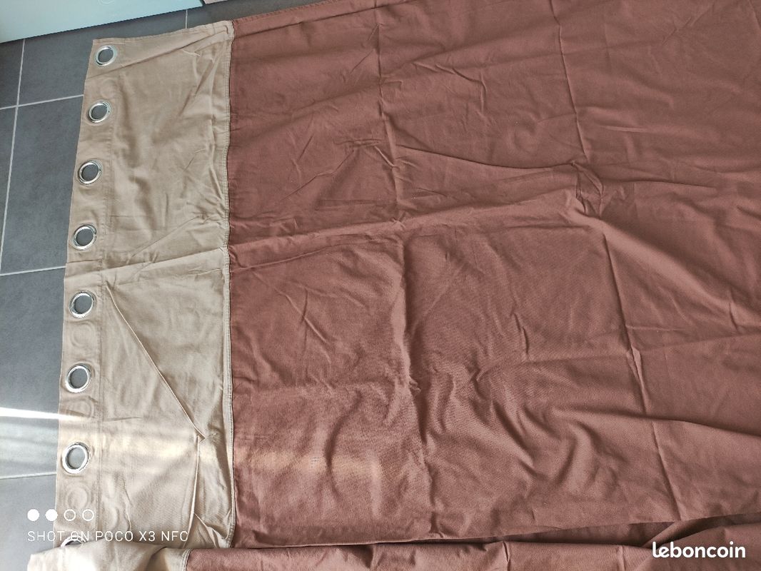 Grand rideau marron et beige (image 2)