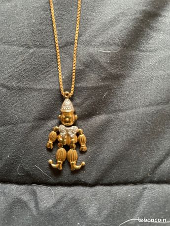 Pendentif Clown Articulé En Or Jaune 18 Carats - 3,80g, Occasion