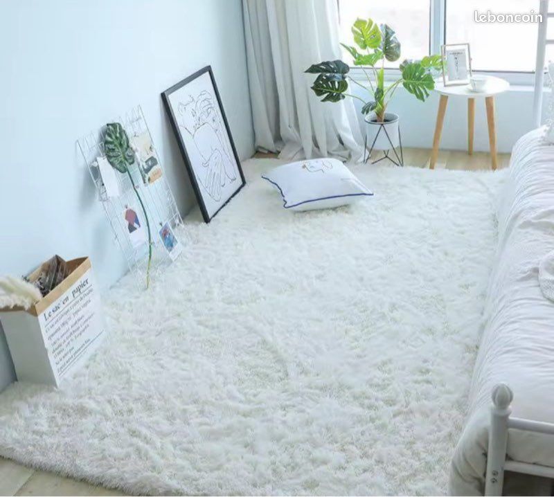 Tapis moelleux blanc style nordique scandinave (image 2)