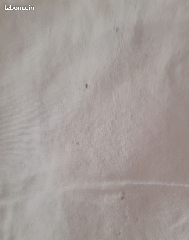 1 drap blanc ancien en toile de coton – 270 cm x 160 cm - bon état (image 4)