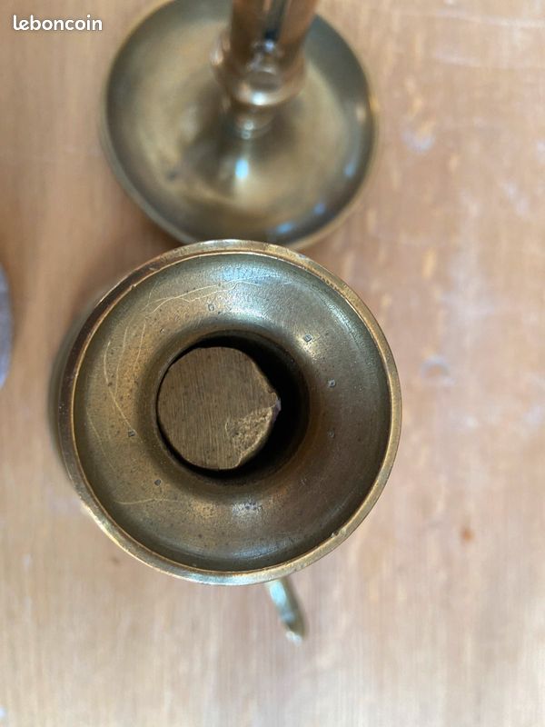 Paire de bougeoirs en cuivre vintage (image 4)