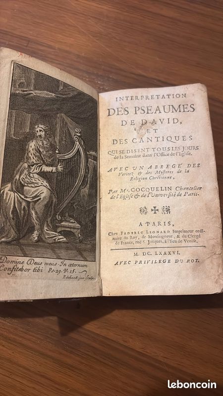 Nicolas Cocquelin – Interprétation des Pseaumes de David et des Cantiques – Paris, Frédéric Léonard, 1686 (image 1)